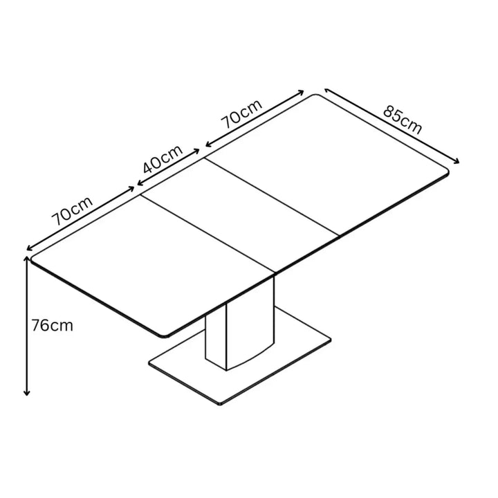 Pavoni 140 - 180cm White Ceramic Auto - Rise Extending Dining Table - NJ Home Interiors