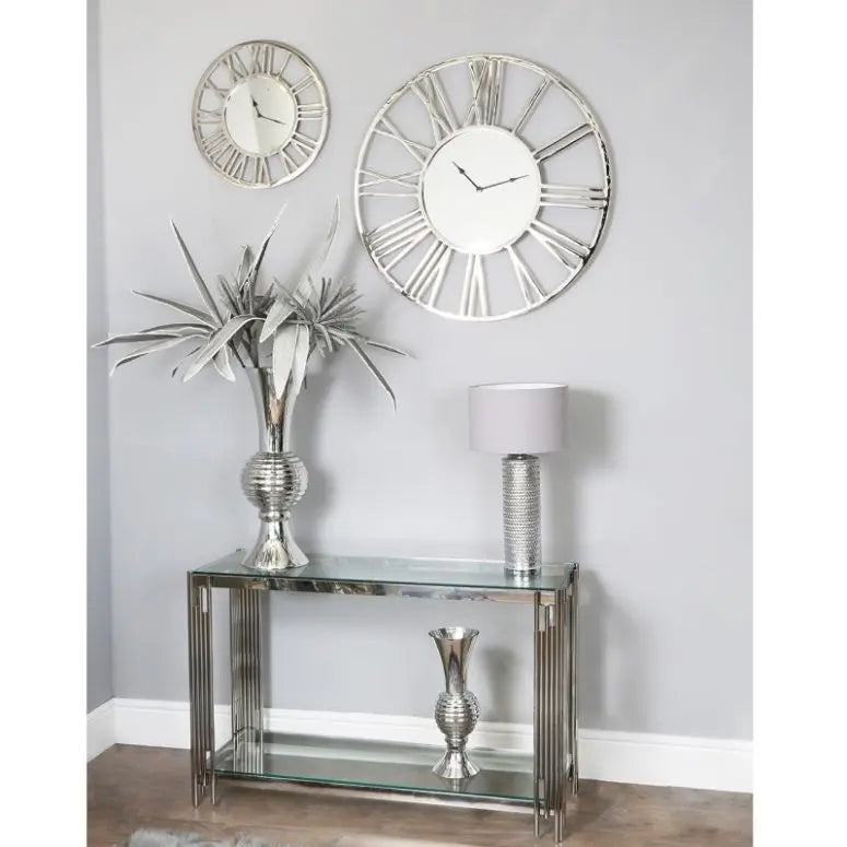 Polished Chrome 50cm Wall Clock #NJ Home Interiors#