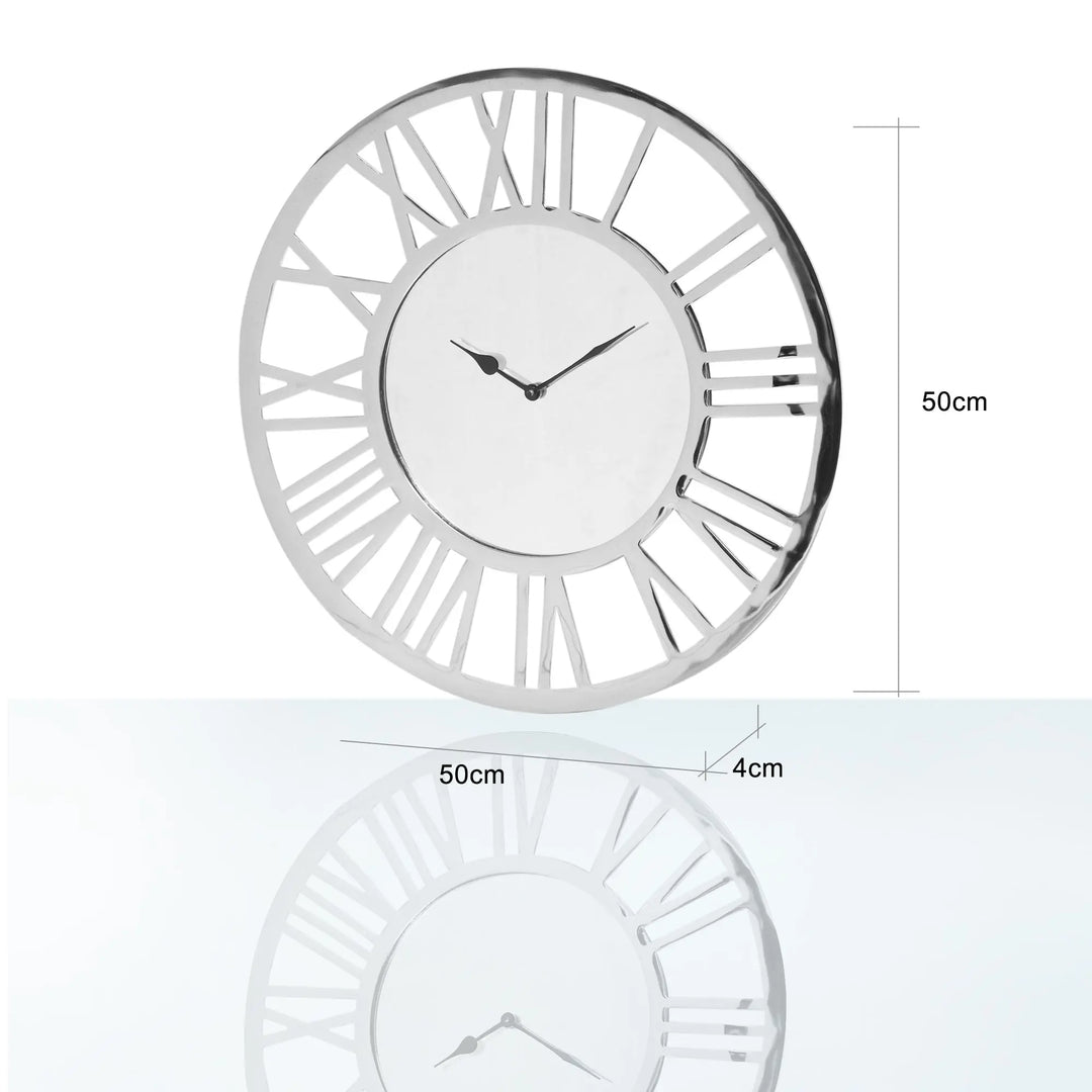 Polished Chrome 50cm Wall Clock #NJ Home Interiors#