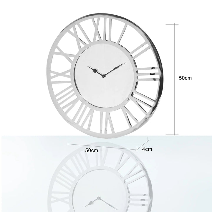 Polished Chrome 50cm Wall Clock #NJ Home Interiors#