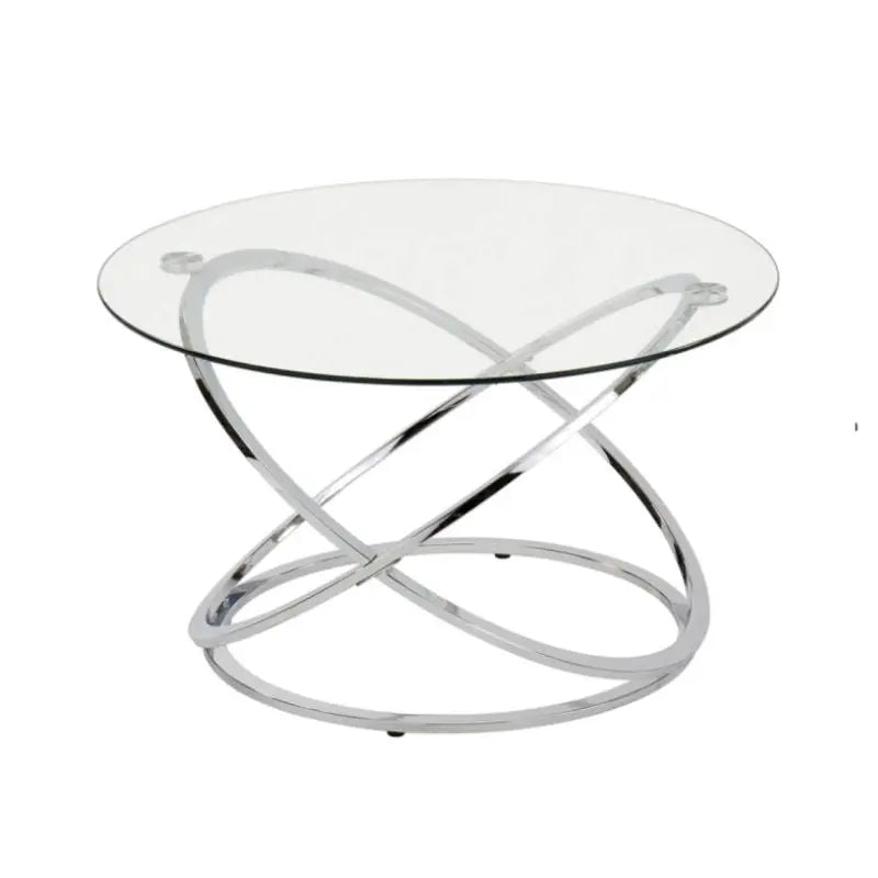 Rizzo Chrome Coffee Table with Glass Top #NJ Home Interiors#