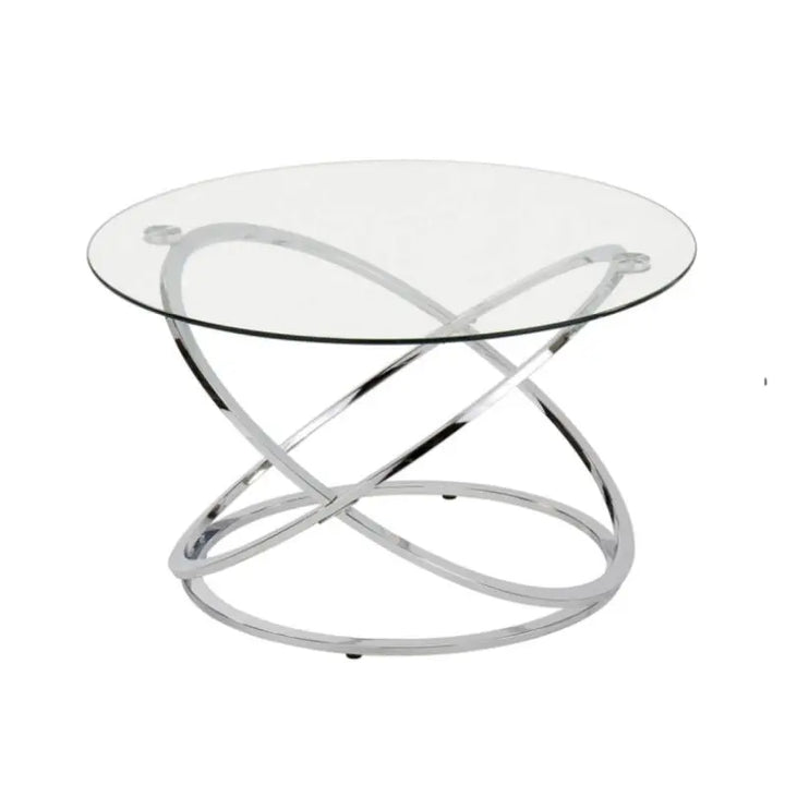 Rizzo Chrome Coffee Table with Glass Top #NJ Home Interiors#