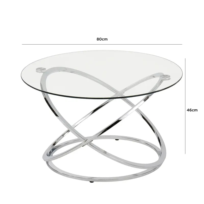 Rizzo Chrome Coffee Table with Glass Top #NJ Home Interiors#