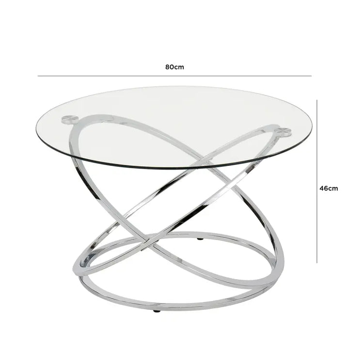 Rizzo Chrome Coffee Table with Glass Top #NJ Home Interiors#
