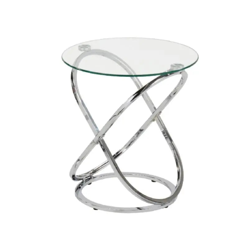 Rizzo Chrome End Table Glass Top #NJ Home Interiors#