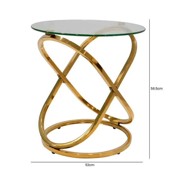 Rizzo Gold End Table with Glass Top #NJ Home Interiors#