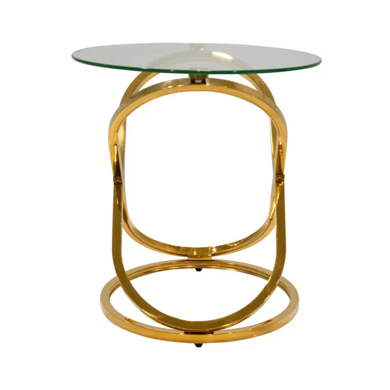 Rizzo Gold End Table with Glass Top #NJ Home Interiors#