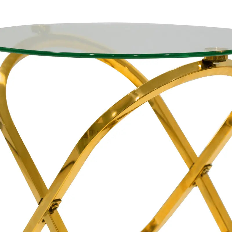Rizzo Gold End Table with Glass Top #NJ Home Interiors#