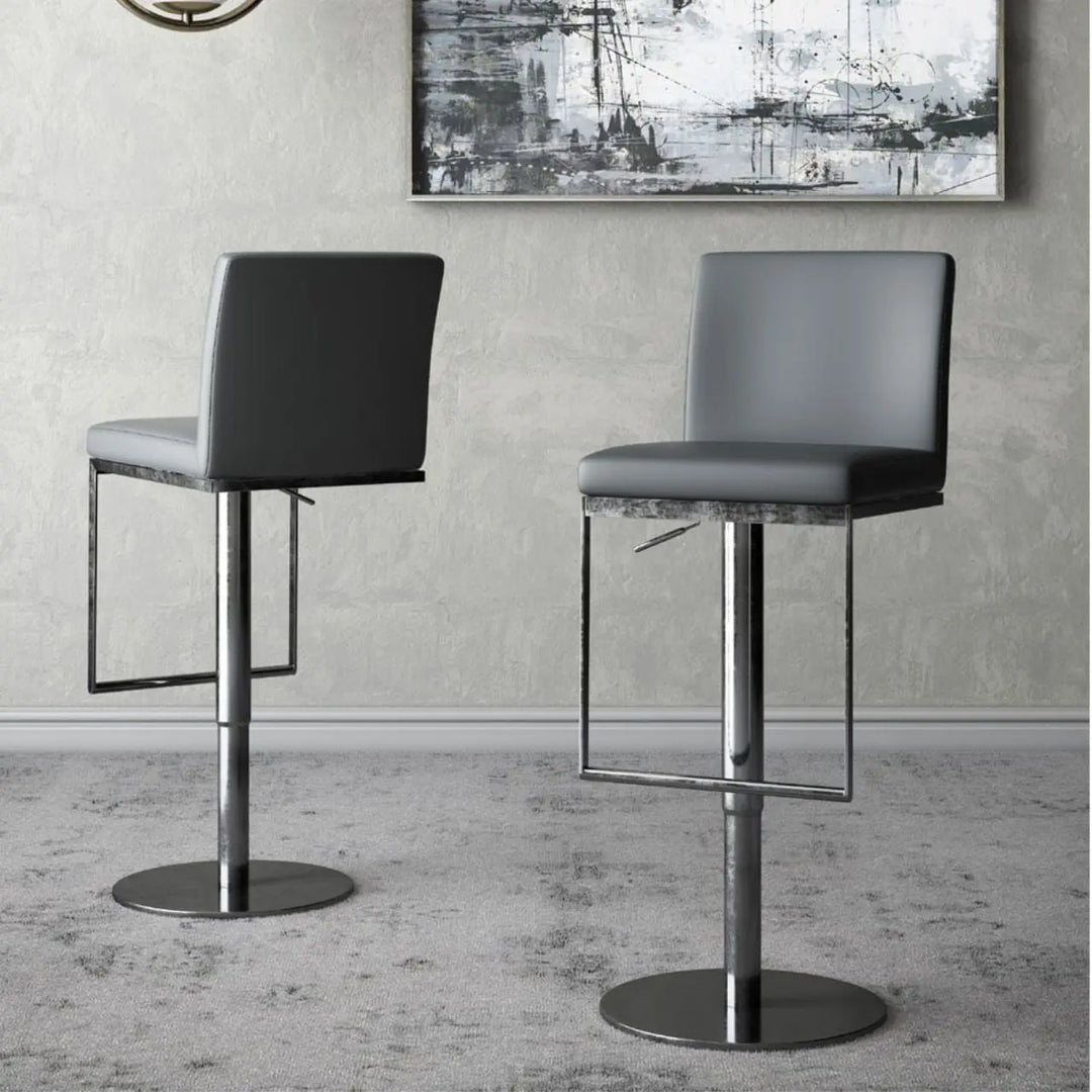 Rocco Bar Stools in Grey - LUX - HOM