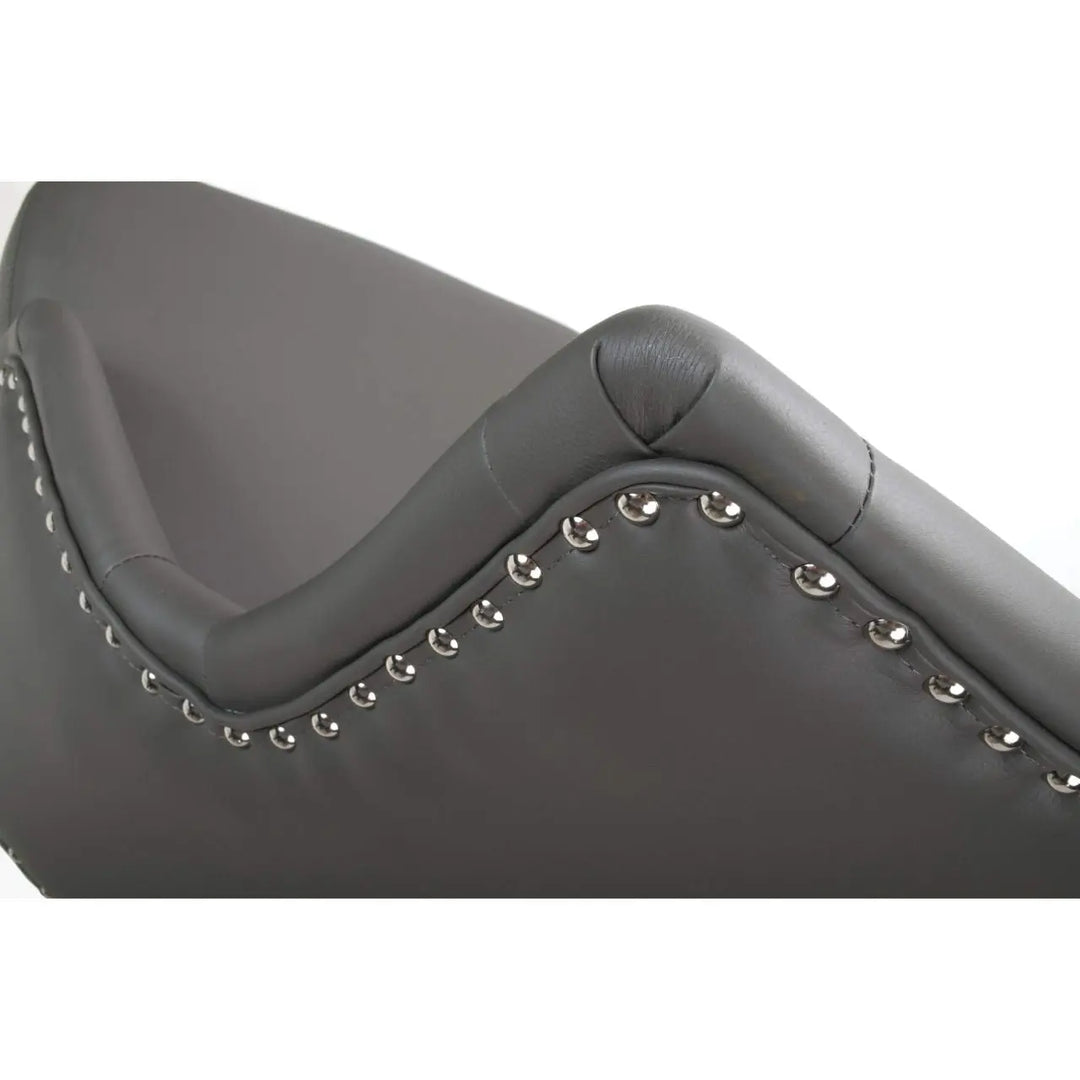 Rocco Leather Effect Graphite Grey Tufted Button Back Bar Stool - NJ Home Interiors