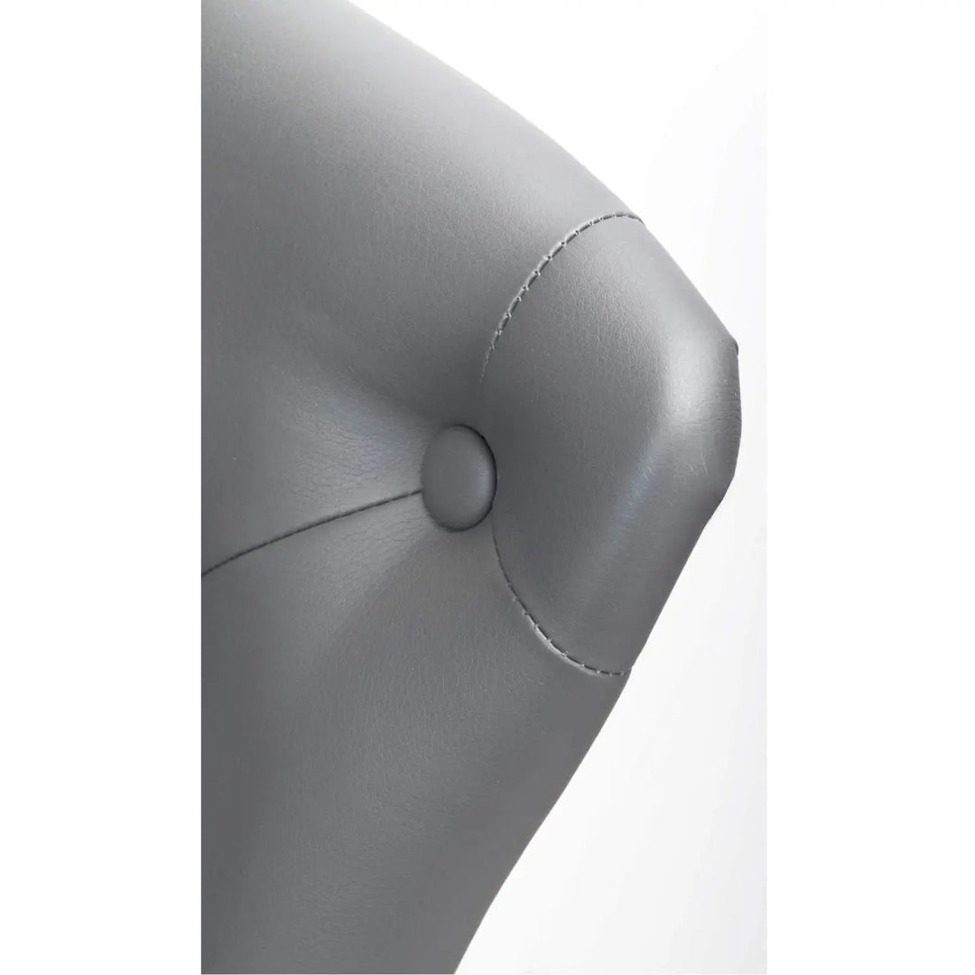 Rocco Leather Effect Graphite Grey Tufted Button Back Bar Stool - NJ Home Interiors