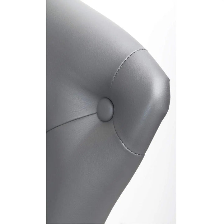 Rocco Leather Effect Graphite Grey Tufted Button Back Bar Stool - NJ Home Interiors