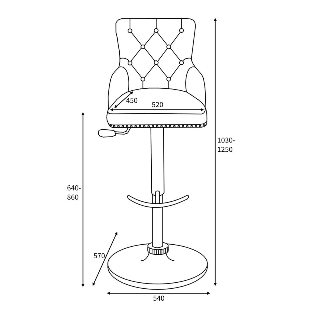 Rocco Leather Effect Graphite Grey Tufted Button Back Bar Stool - NJ Home Interiors