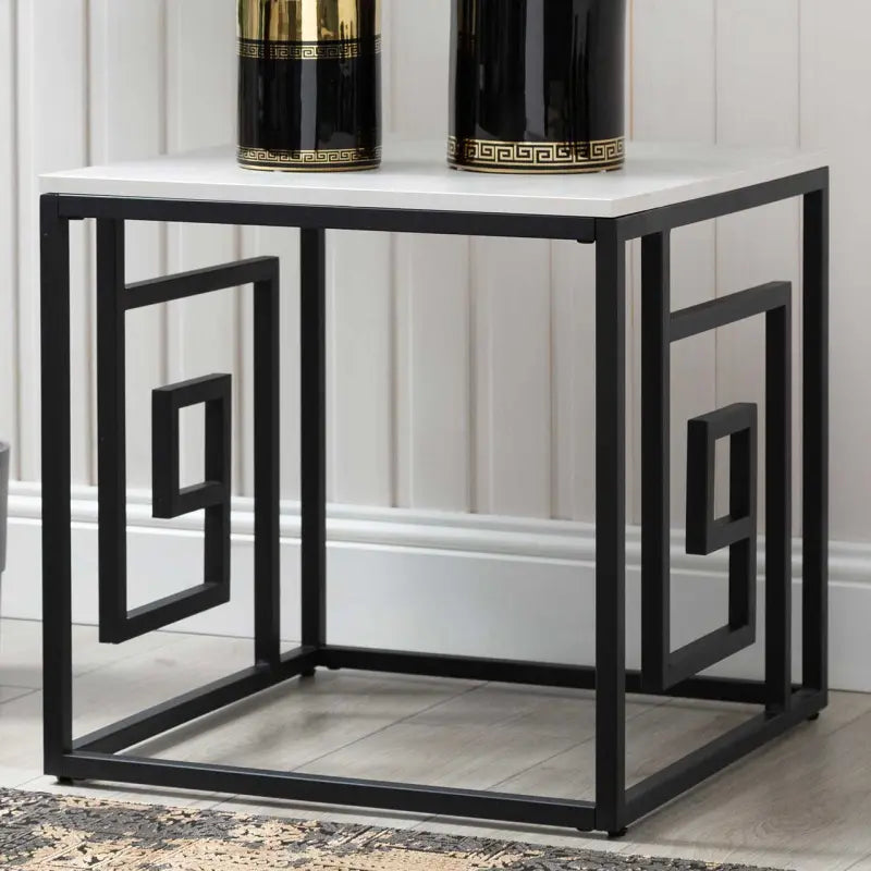 Devon Black and Grey End Table Lina Home