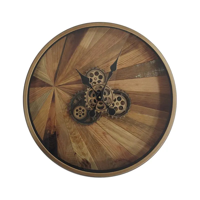 Natural Wood Gears Wall Clock Lina Home
