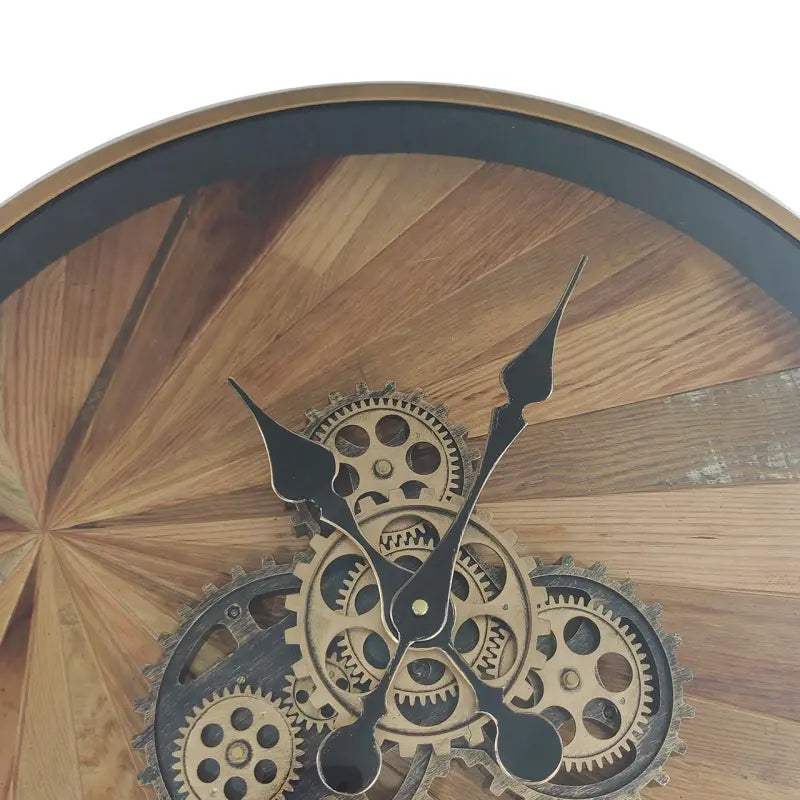 Natural Wood Gears Wall Clock Lina Home