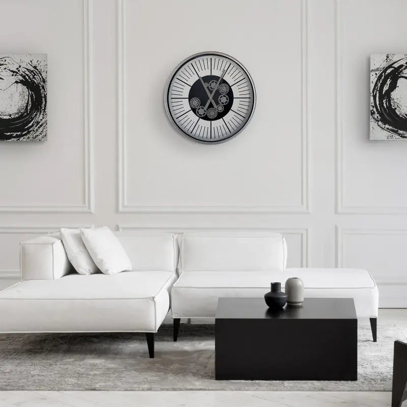 Silver Gears Wall Clock Lina Home