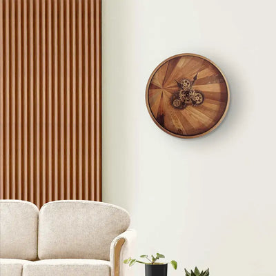 Natural Wood Gears Wall Clock Lina Home