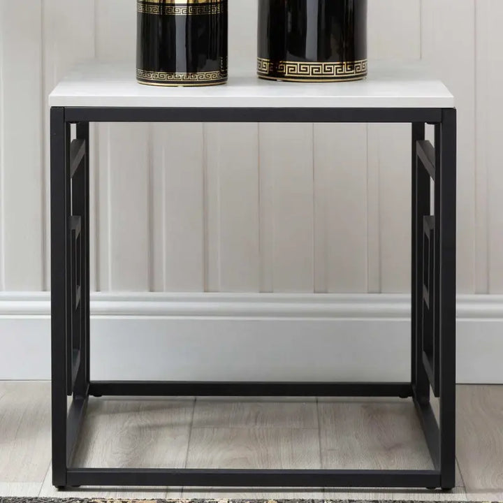 Devon Black and Grey End Table Lina Home