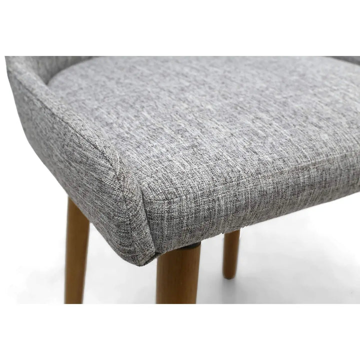 Set of 2 Capri Flax Effect Grey Weave Dining Chair - NJ Home Interiors