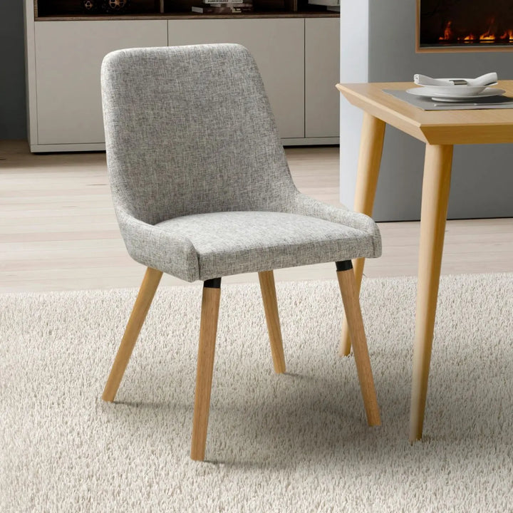 Set of 2 Capri Flax Effect Grey Weave Dining Chair - NJ Home Interiors