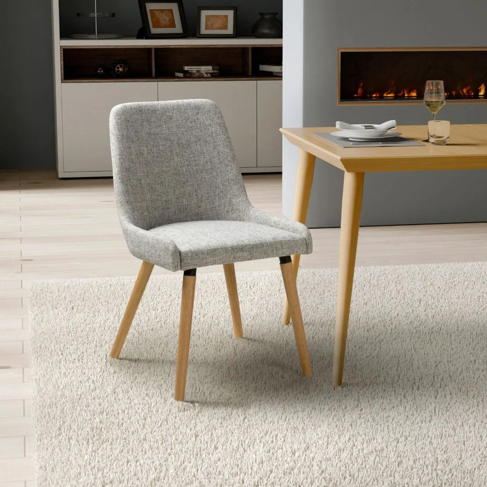 Set of 2 Capri Flax Effect Grey Weave Dining Chair - NJ Home Interiors