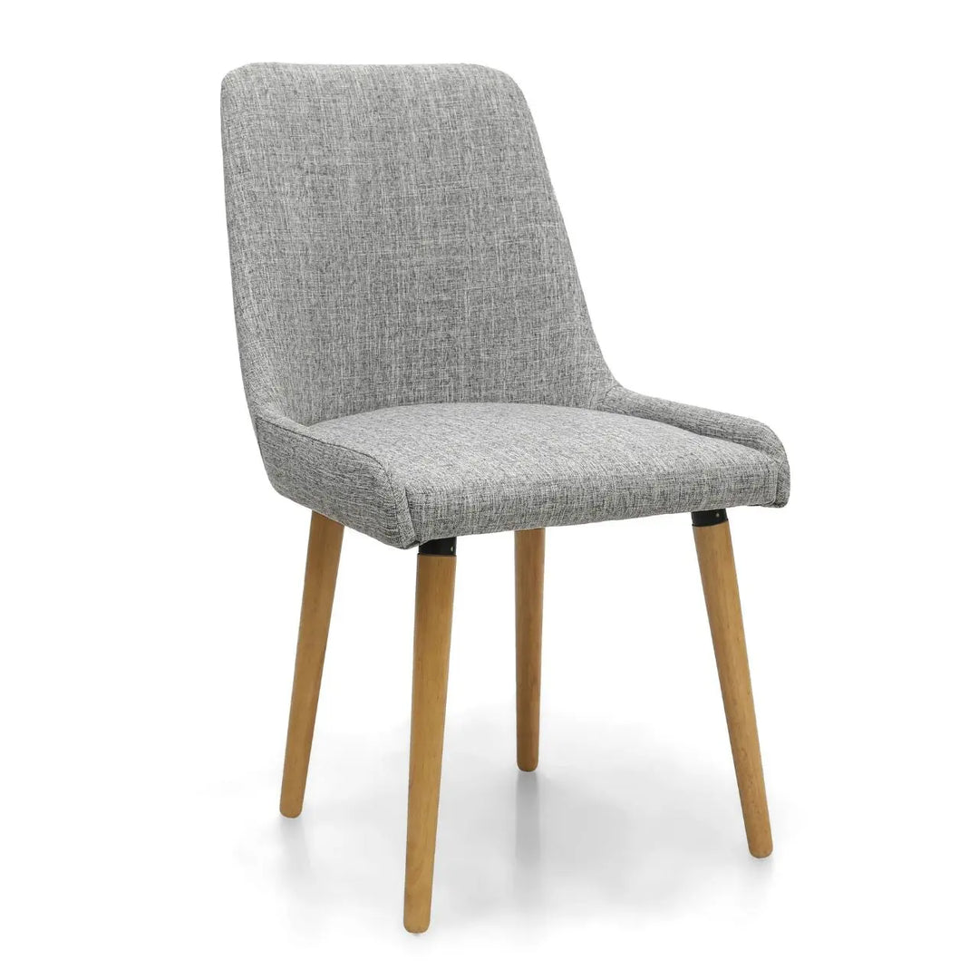 Set of 2 Capri Flax Effect Grey Weave Dining Chair - NJ Home Interiors