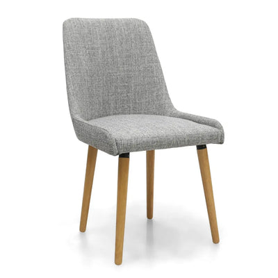 Set of 2 Capri Flax Effect Grey Weave Dining Chair - NJ Home Interiors