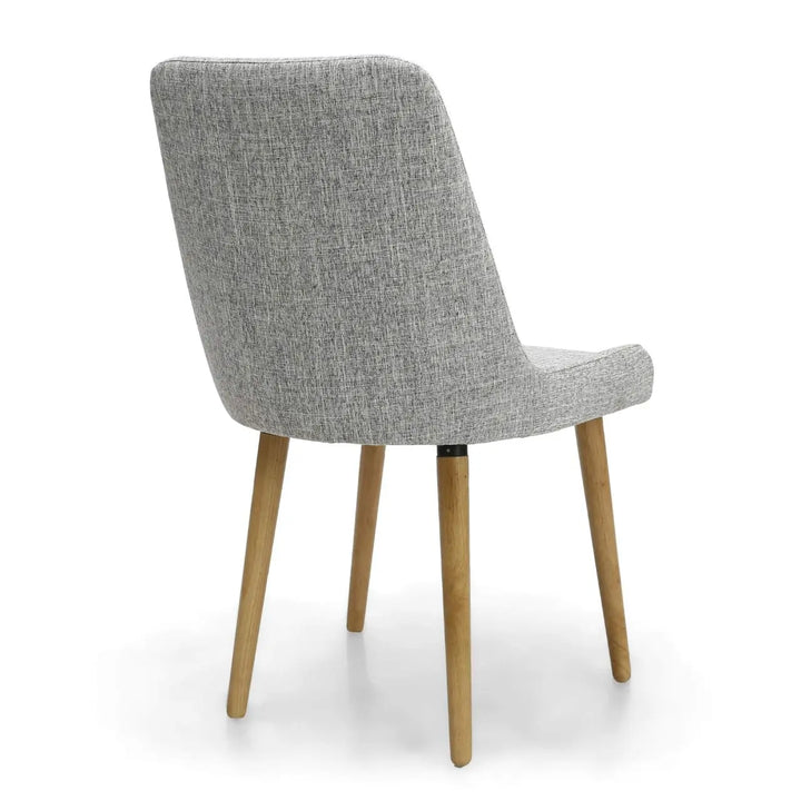 Set of 2 Capri Flax Effect Grey Weave Dining Chair - NJ Home Interiors