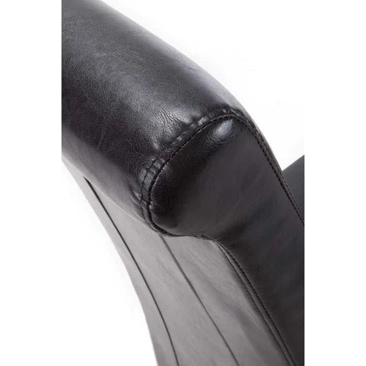 Set of 2 Krista Roll Back Bonded Leather Black Dining Chairs - NJ Home Interiors