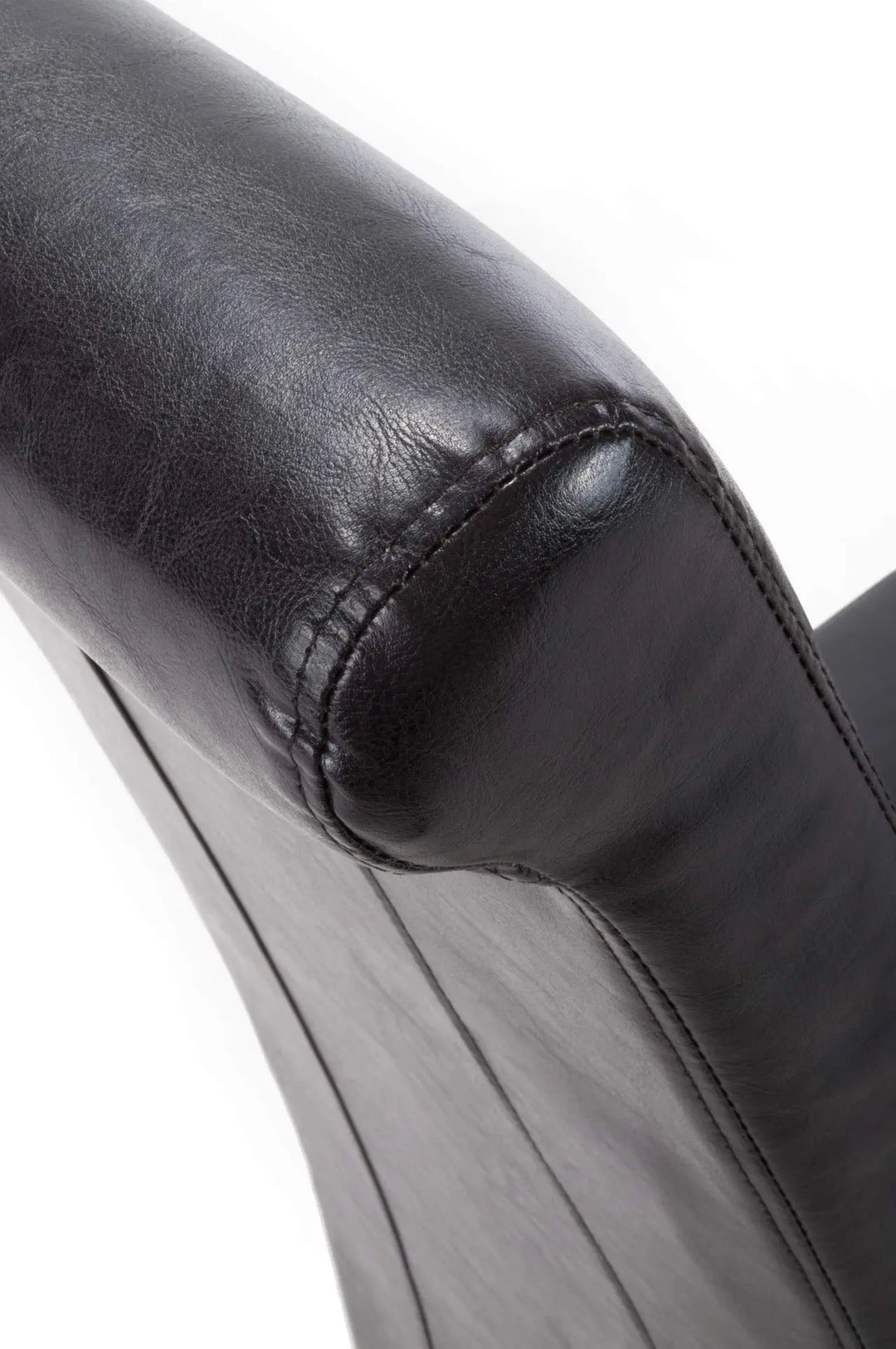 Set of 2 Krista Roll Back Bonded Leather Black Dining Chairs - NJ Home Interiors