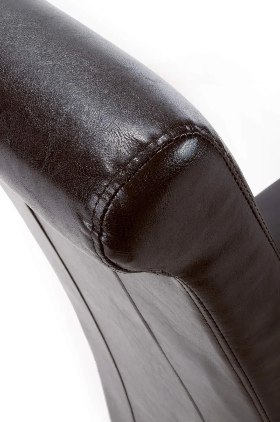 Set of 2 Krista Roll Back Bonded Leather Brown Dining Chairs - NJ Home Interiors