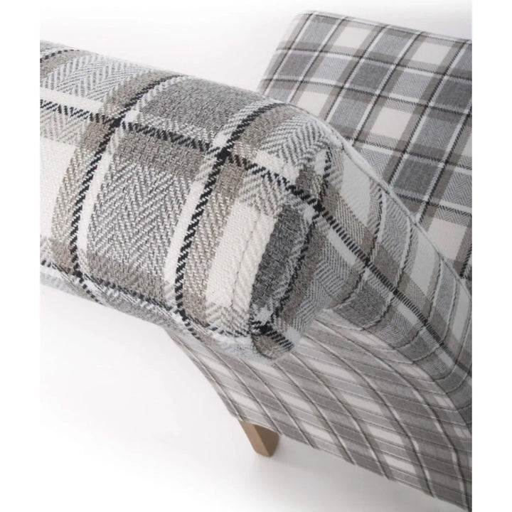 Set of 2 Krista Roll Back Herringbone Check Cappuccino Dining Chairs - NJ Home Interiors