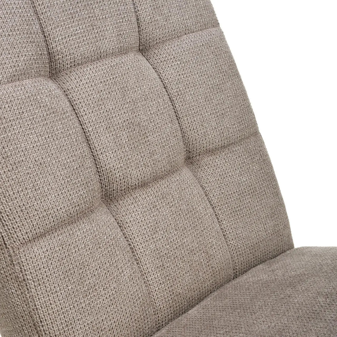 Set of 2 Moseley Waffle Flax Effect Light Brown Dining Chairs in Natural Legs - NJ Home Interiors