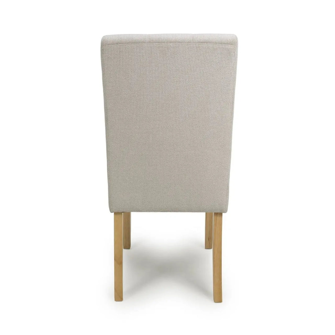 Set of 2 Moseley Waffle Flax Effect Natural Dining Chairs in Natural Legs - NJ Home Interiors