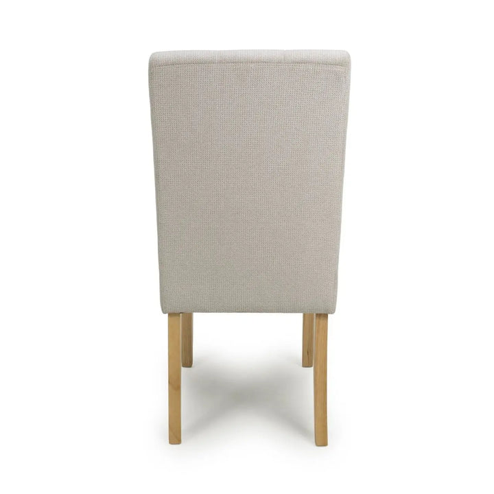 Set of 2 Moseley Waffle Flax Effect Natural Dining Chairs in Natural Legs - NJ Home Interiors