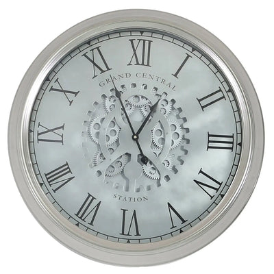 Silver Gears 52.5cm Wall Clock #NJ Home Interiors#