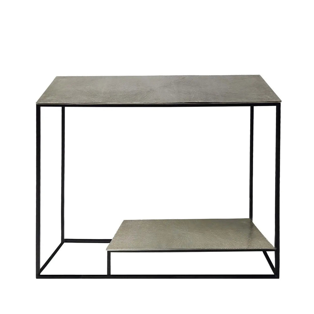 Suhani Console Table in Black with Nickel Top #NJ Home Interiors#