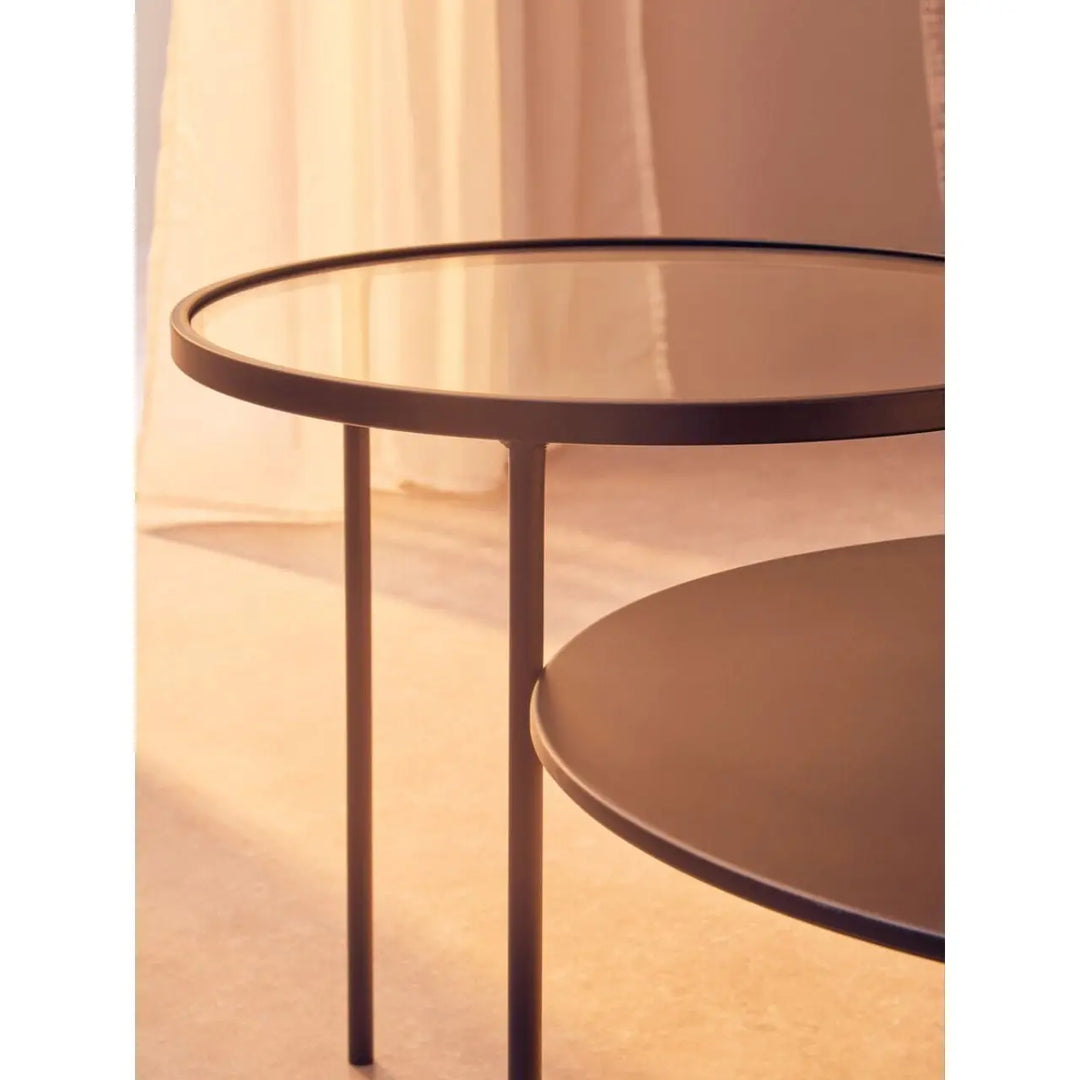 Terenzo Coffee Table With Glass and Metal Tops #NJ Home Interiors#