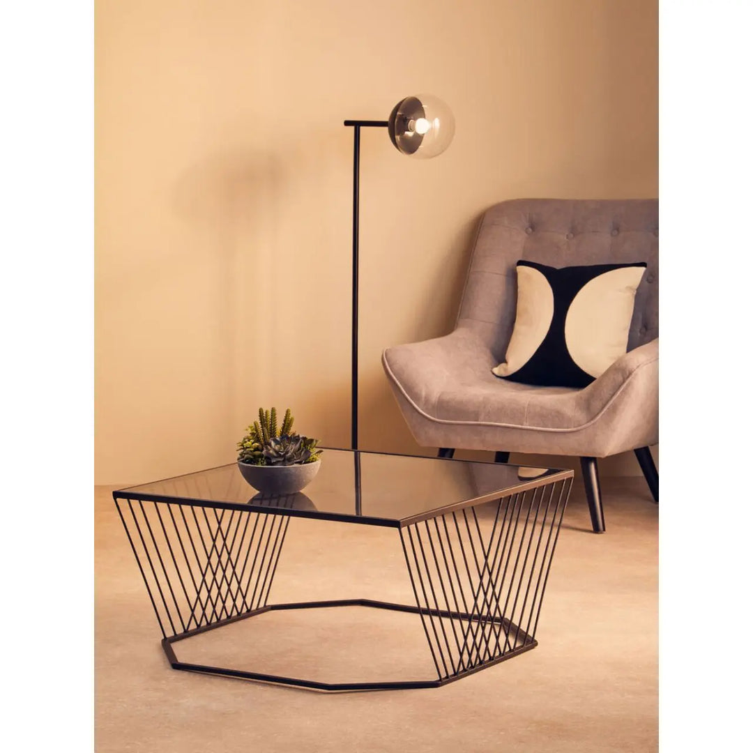 Terenzo Coffee Table With Grey Glass Top #NJ Home Interiors#