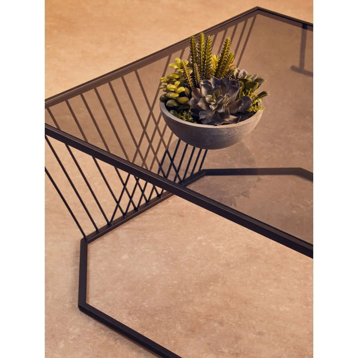 Terenzo Coffee Table With Grey Glass Top #NJ Home Interiors#