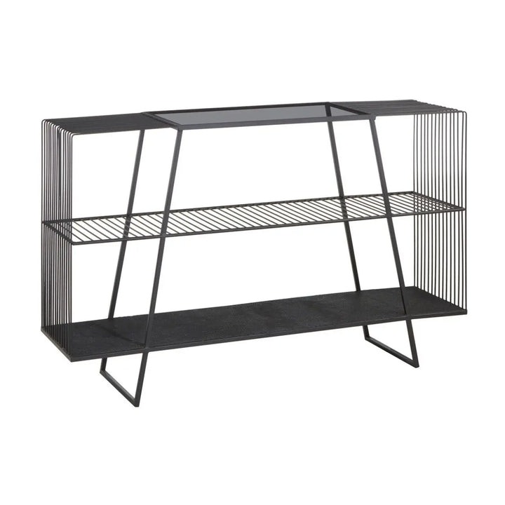 Terenzo Console Table with Grey Glass Top #NJ Home Interiors#