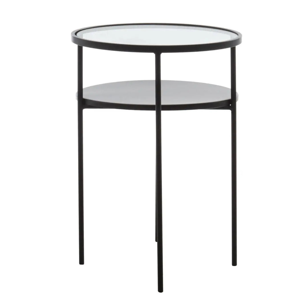 Terenzo End Table With Glass And Metal Tops #NJ Home Interiors#