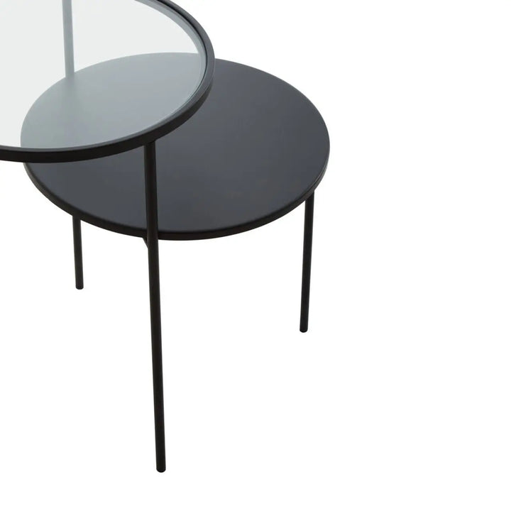 Terenzo End Table With Glass And Metal Tops #NJ Home Interiors#