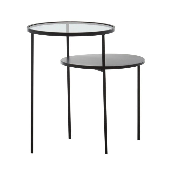 Terenzo End Table With Glass And Metal Tops #NJ Home Interiors#