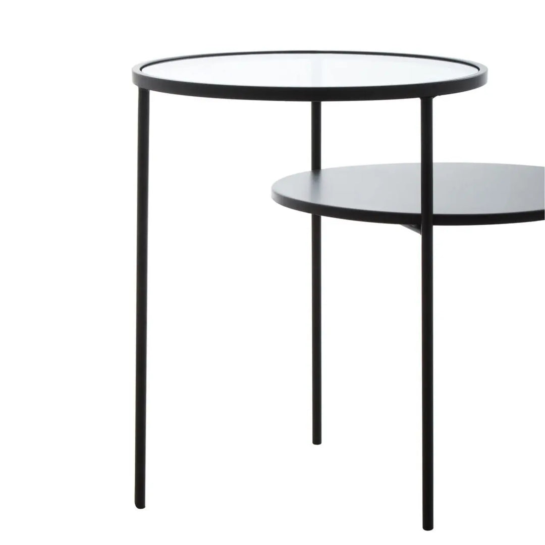 Terenzo End Table With Glass And Metal Tops #NJ Home Interiors#