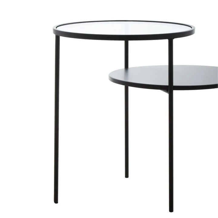 Terenzo End Table With Glass And Metal Tops #NJ Home Interiors#