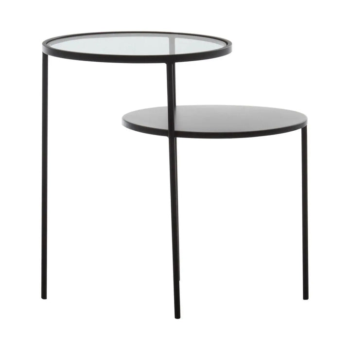 Terenzo End Table With Glass And Metal Tops #NJ Home Interiors#