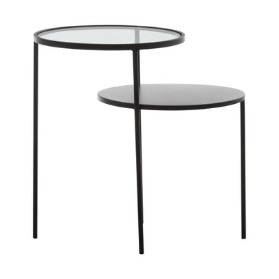 Terenzo End Table With Glass And Metal Tops #NJ Home Interiors#