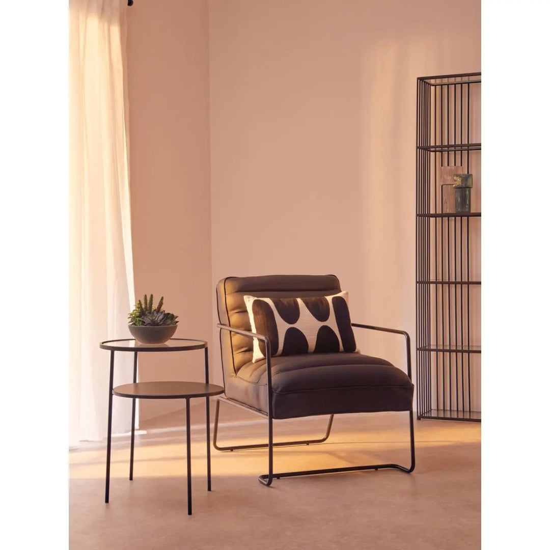 Terenzo End Table With Glass And Metal Tops #NJ Home Interiors#